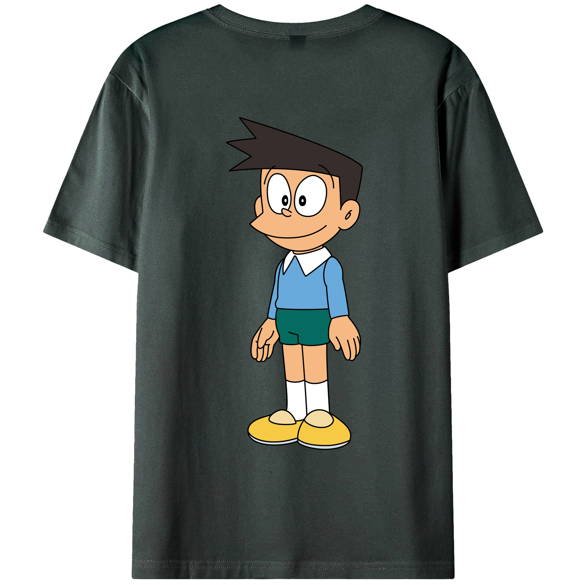 （画像用） ドラえもん 骨川 スネ夫 Doraemon Honekawa Suneo 綿100％ メンズ半袖Tシャツ（バックプリント） 通気性